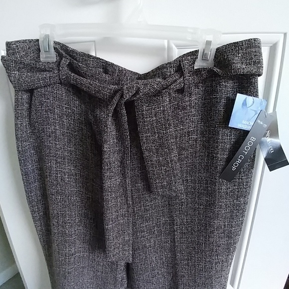 Style & Co brown tweed boot cropped cuff pant 16 p - Picture 2 of 5